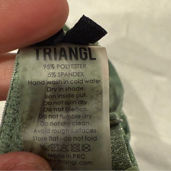 TRIANGL TOP ONLY MACI FAWN SPARKLE Bikini Top Green Bra Style Small+ - Picture 5 of 7